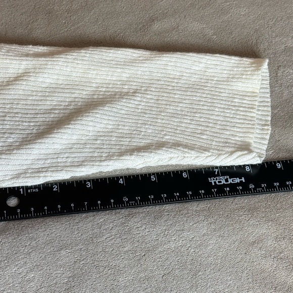 EILEEN FISHER Lightweight Linen Blend Cream Long Open Cardigan Duster Sweater L - Picture 11 of 11